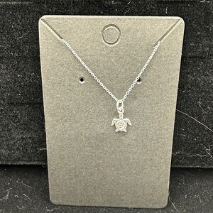 Sterling .925 Silver Turtle Pendant Necklace - Women Jewelry
